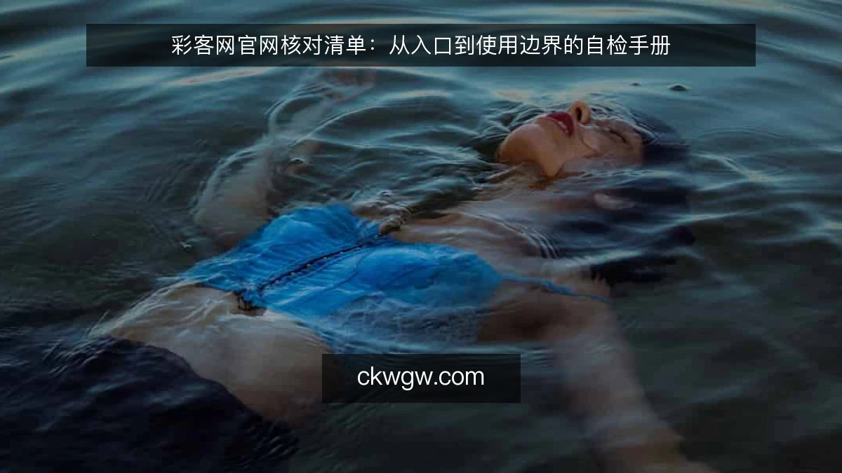 彩客网官网核对清单:从入口到使用边界的自检手册